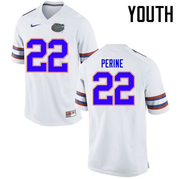 Youth NCAA Florida Gators Lamical Perine #22 Stitched Authentic Nike White College Football Jersey AHD6465IM